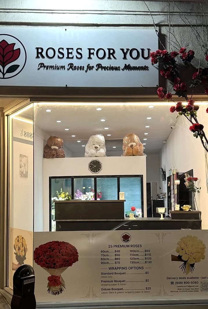 Roses For You storefront at 3808 1/2 Ocean View Blvd, Montrose, CA